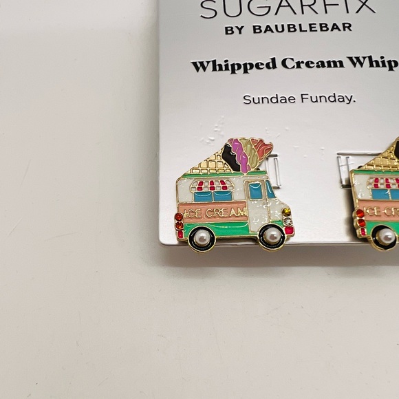 NWT BaubleBar Sugarfix Earrings Whipped Cream Whip Sundae Funday - Picture 5 of 5